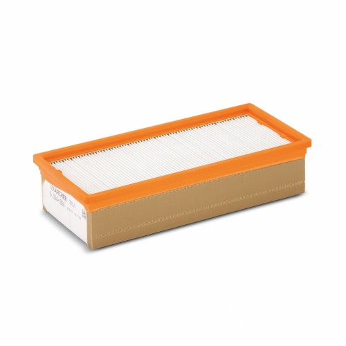 Flat-pleated filter packaged HEPA
