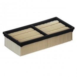 Flat-pleated filter cellulose packaged