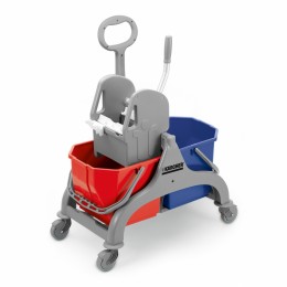 Double bucket trolley with squeezer